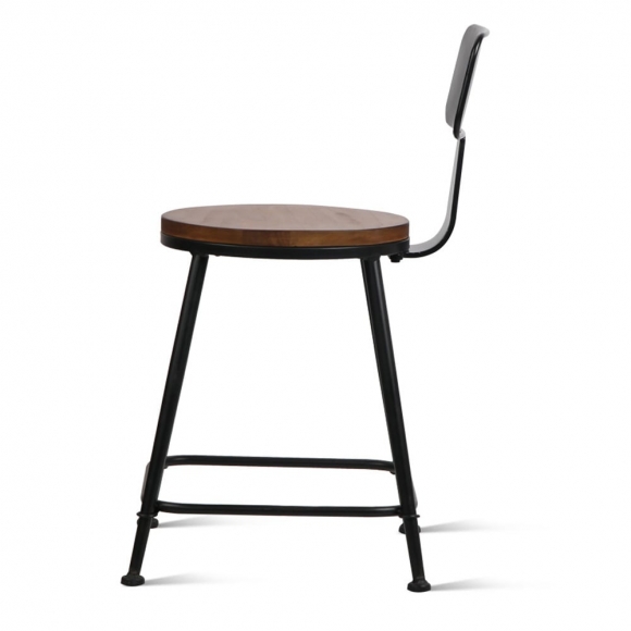 BFG011 - Ghế cafe sắt mặt gỗ có lưng tựa