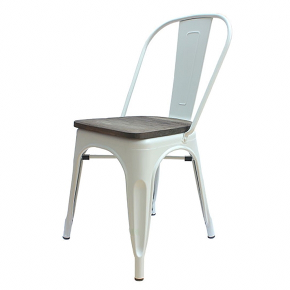 BFG005 - Ghế cafe tolix mặt gỗ có lưng tựa