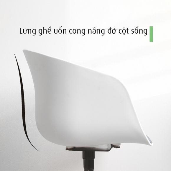 BFG047 - Ghế tựa lưng HAY lót nệm chân sắt có bánh xe