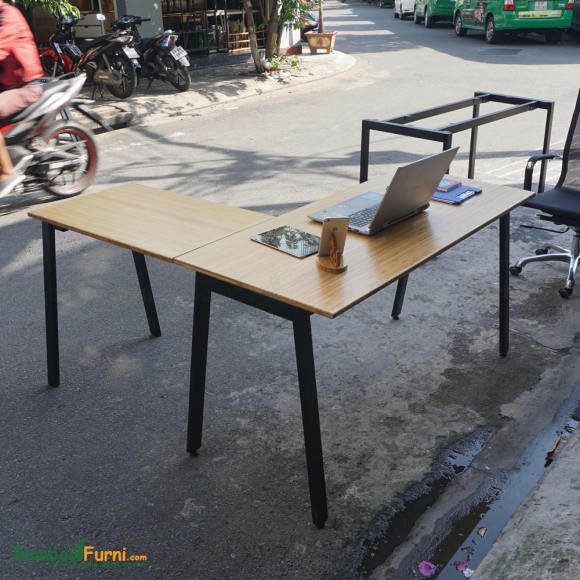 BFATB008 - Bàn góc chữ L AtonBamboo 140x140cm