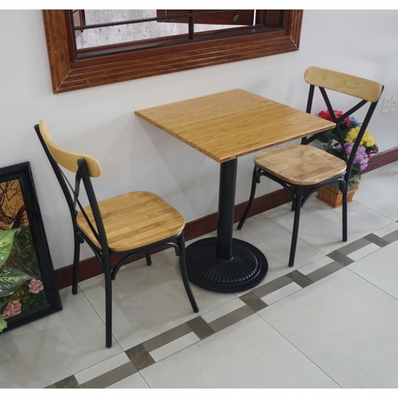 BFCB011 - Combo bàn ghế cafe mặt gỗ vuông