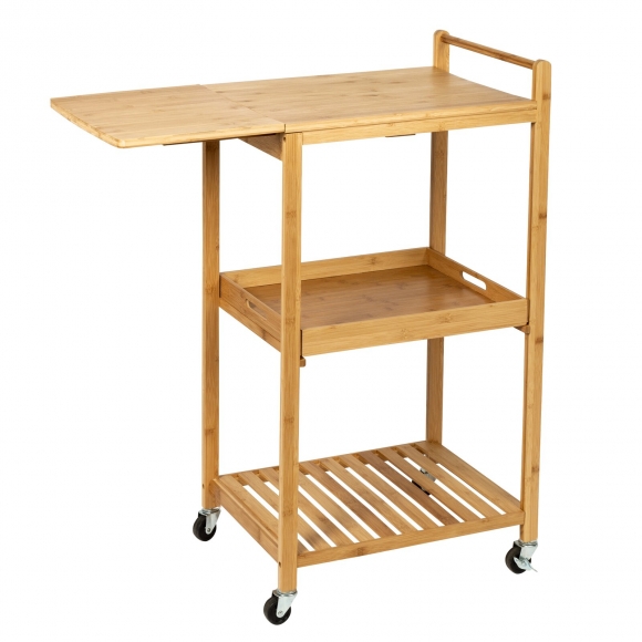 KIB008 - Kệ bếp di động KIBamboo có bánh xe 38x56x96cm