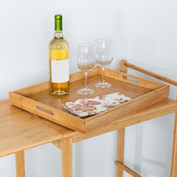 KIB008 - Kệ bếp di động KIBamboo có bánh xe 38x56x96cm