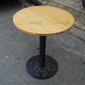 CFB011 - Bàn CafeBamboo tròn 60cm màu tự nhiên chân sắt hoa văn