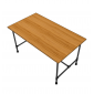 BFBA003 - Bàn ăn gỗ tre 80x140cm chân ống nước