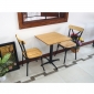 Combo bàn CAFEBAMBOO vuông chân sắt và ghế cafe lưng sắt
