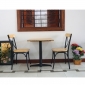 Combo bàn CAFEBAMBOO vuông chân sắt và ghế cafe lưng sắt