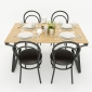 BFBA016 - Bàn ăn gỗ tre chân chữ X 140x80cm