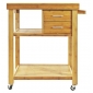 KIB002- Kệ di động nhà bếp KIBamboo có bánh xe 80x50x90cm
